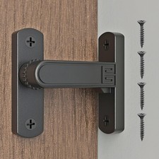 90/180 Degree Barn Door Latch Slide Lock Adjustable Knob Home Security Black