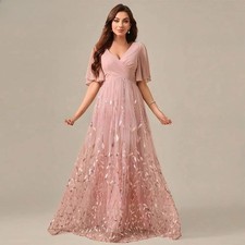 Luxury Mother of the Bride Dress 2026 A-Line V-Neck Appliques Sequin Wedding