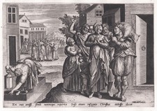 Collaert / Francken Parabole De La Brebis Perdue Gravure En Cuivre Jode 1580