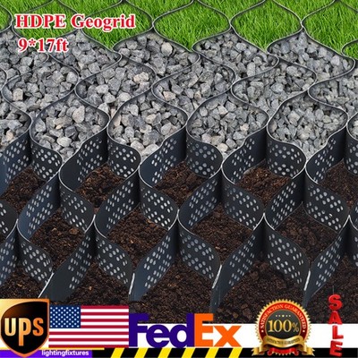 4'' Thickness 9FT x 17ft Black Geo Grid Ground Grid for Driveways Parking Lots US
