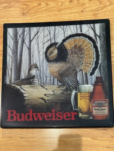 RARE Vintage BUDWEISER Grouse Partridge Bird beer lighted Wall Sign - Front Only