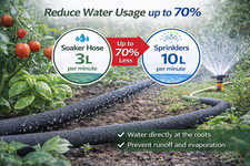 1/2" Soaker Hose Porous Drip Irrigation Pipe Leaky Watering Hose Garden