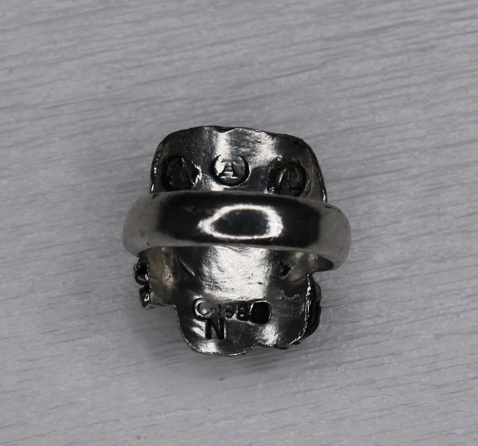 Anillo Calavera Demi Alquimista Talla 11 Alquimia Gótico Peltre Inglés Foto 2 de 3