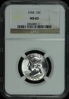 1958 Washington Quarter NGC MS-65 - Nice White Coin!