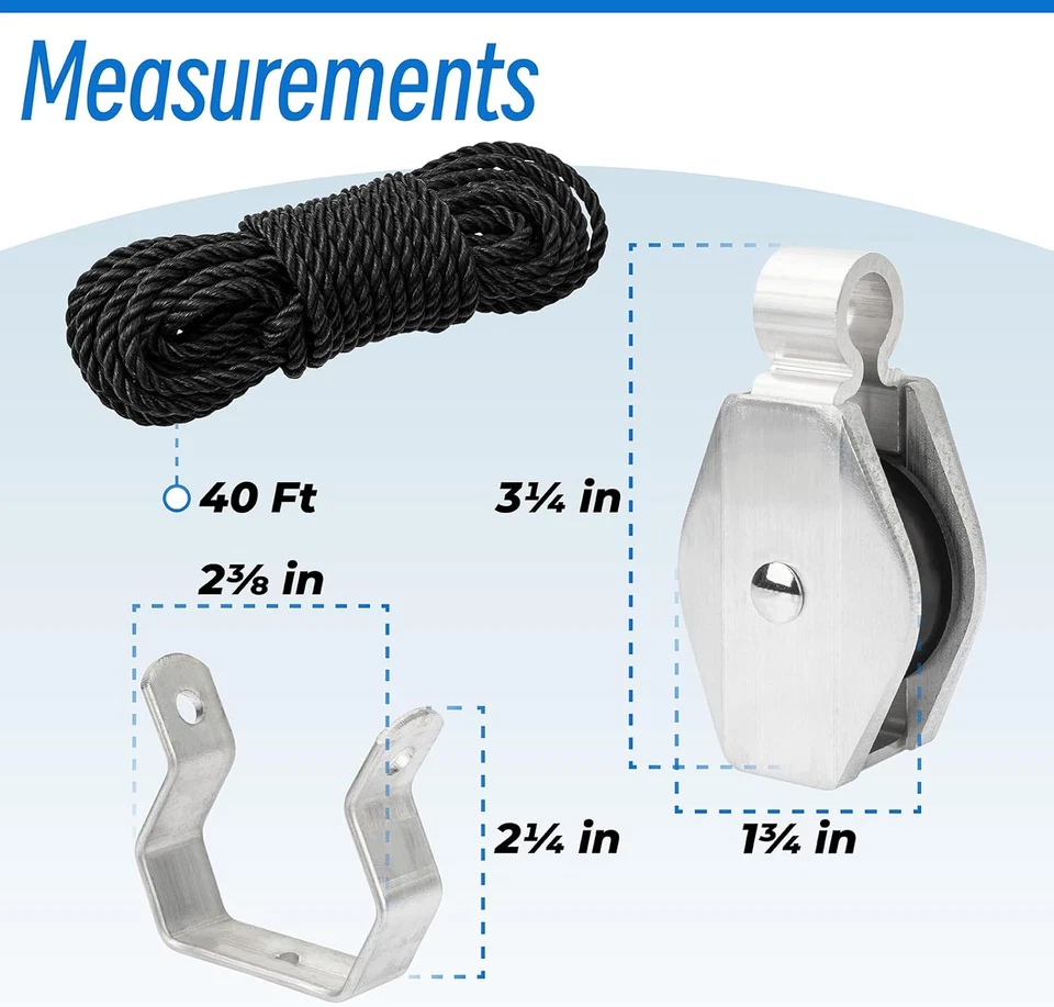 Extension Ladder Rope & Pulley Kit Compatible with Werner Aluminum Extension Lad - Image 2 of 4