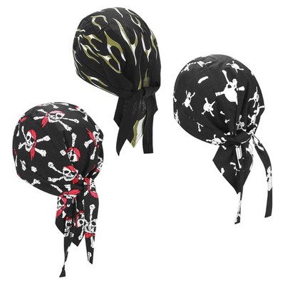 3Pcs Doo Rag Skull Cap Durag Dew Rag Head Wrap Helmet Liner Pirate Hat