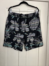 Speedo Men's Black Tropical Print Swimming Trunks Size Medium
