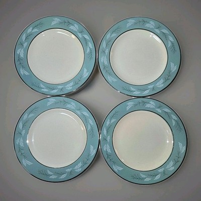 Homer Laughlin Romance Cavalier Eggshell 4 Bread Plates 6'' Turquoise Pink 