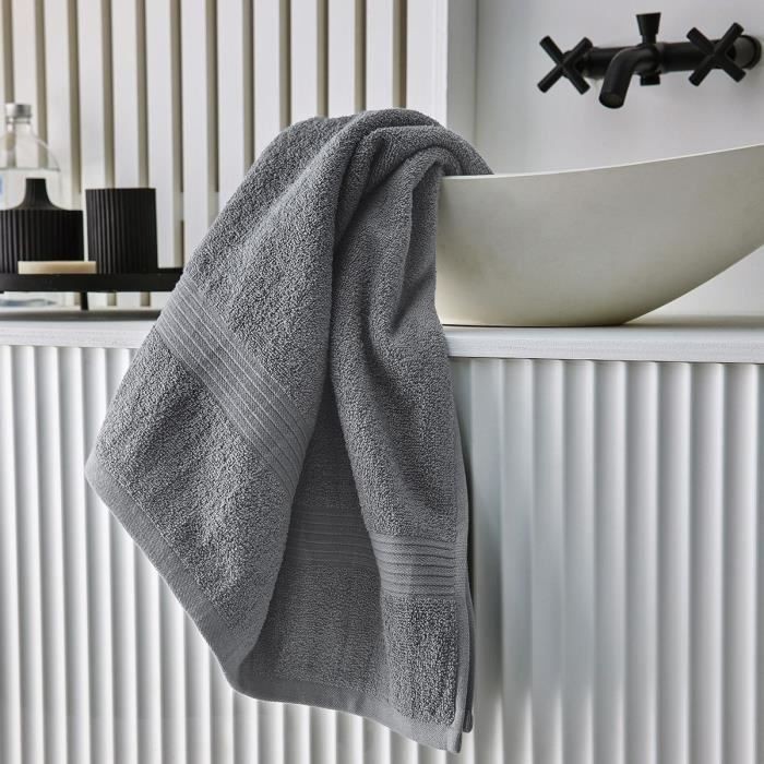Drap de bain 70x130 cm TODAY Essential coton gris acier éponge
