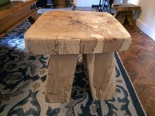 Wooden Stool Rustic Hand Made Home Decor Plant Stool Natral Finish Solid  Wood