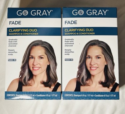 2 Pack GO GRAY FADE CLARIFYING DUO Hair SHAMPOO & CONDITIONER 6 Oz. Each New!