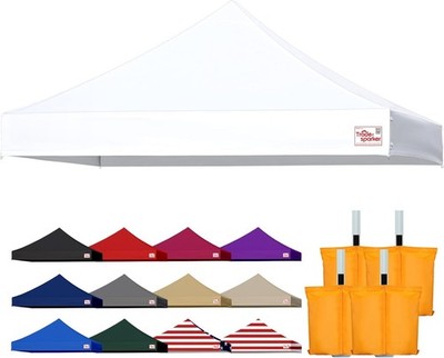 10x10 Pop Up Canopy Replacement Top Windproof D-Rings White Cover Only