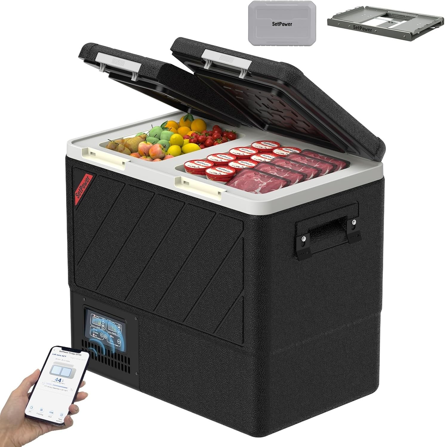 59QT Dual Zone Fridge Freezer with APP Control  with Slide and PG216Wh Battery