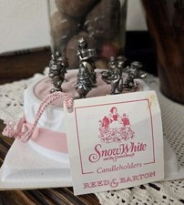 Reed & Barton Snow White Seven Dwarfs Silverplate Birthday Candle Holder DISNEY