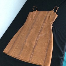 Urban Outfitters Brown Mini Dress Snakeskin Print Tie Back Party Club size M