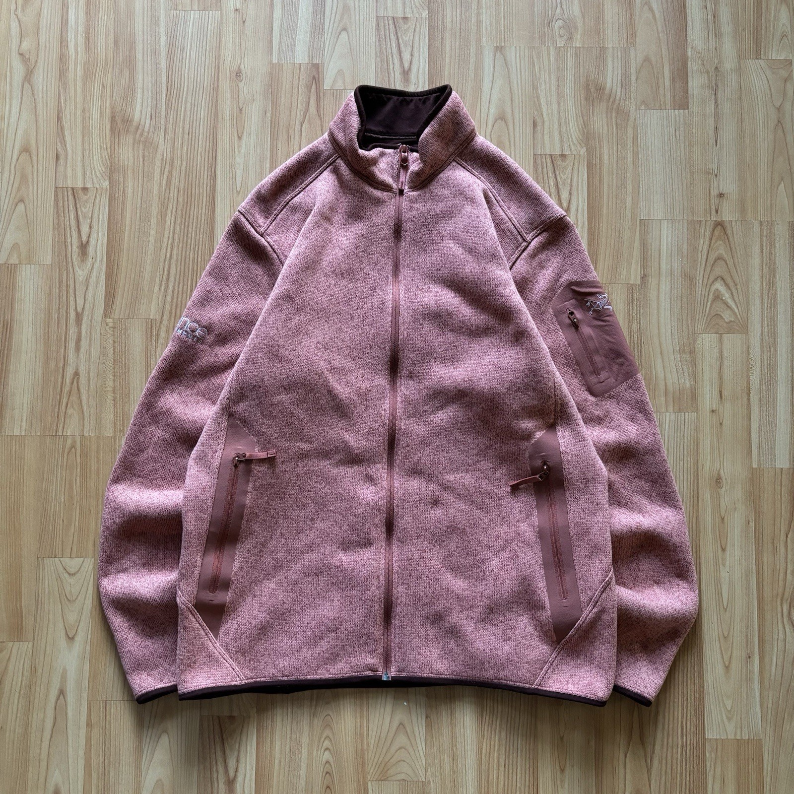 ARC'TERYX Cardigan Essential Arc’teryx Heather Peach Covert full zip pile taglia donna L