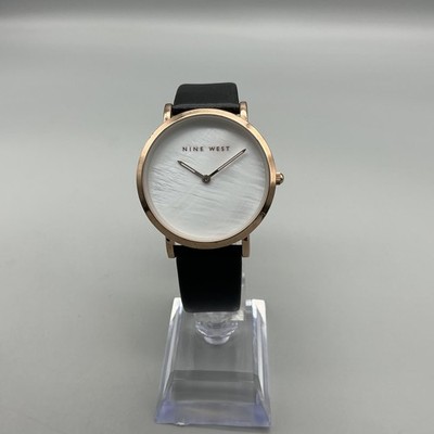 Nine West Women\'s Rose Gold-Tone with Black Leather Strap Watch NWB Amazon.com: Nine West Women main image 3