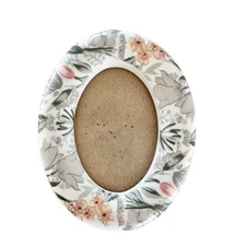 Mini Cottagecore Frame English country garden oval 80s 90s picture porcelain 2x3