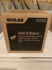 New 5/2028 Ecolab Solid Brilliance Concentrated Rinse Additive 6125395 One Case