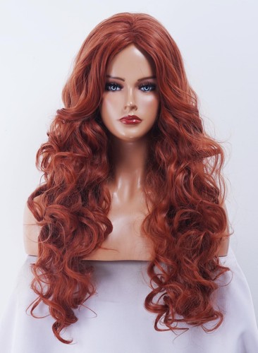 24 Inches Auburn Wigs for Women Long Copper Red Wavy Wig Synthetic Natural Gi... - Picture 3 of 8