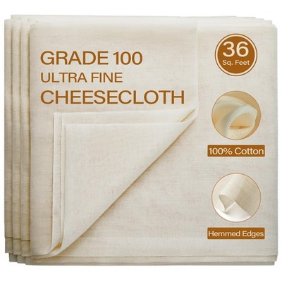 eFond Cheesecloth, 36 Square Feet Grade 100 144x36Inch Squares, Natural Beige