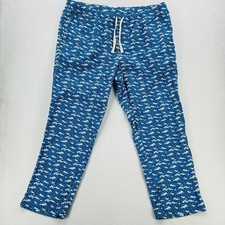 Vineyard Vines Pajama Pants Mens 2XL XXL Blue Flannel Holiday Snow Print Lounge