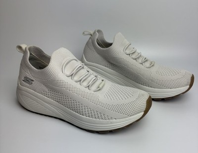 Skechers Womens Bobs Sneakers Sz 8 Sparrow2.0 Allegiance Crew Off-white Walking