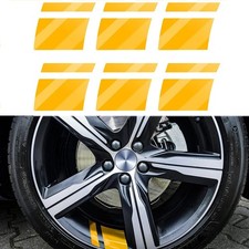 Car Wheel Reflective Stickers 6pcs - Black Blue Red Reflective Rim Strips for Ca