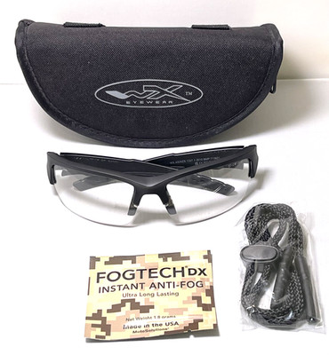 WILEY X VALOR WX AS/NZS 1337 Z87 Matte Black Plastic Rectangular Wrap Sunglasses