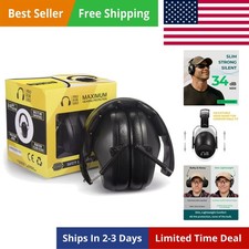 34dB NRR Hearing Protection Ear Muffs   Highest NRR Compact Design Ear Protec...