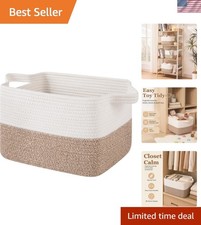 Woven Storage Basket for Shelves Rope Baskets for Organizing Brown