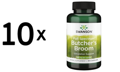 10 x Swanson Butcher's Broom, 470mg - 100 caps (144,33 EUR/kg)
