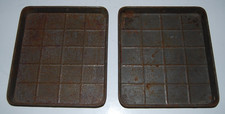 Vintage Set of 2 Metal Brownie Chocolate Squares Pans 8"x 7" Baking Pan