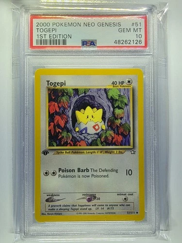 Pokemon Togepi Neo Genesis 1st Edition #51 PSA 10 Gem Mint *POP 84*