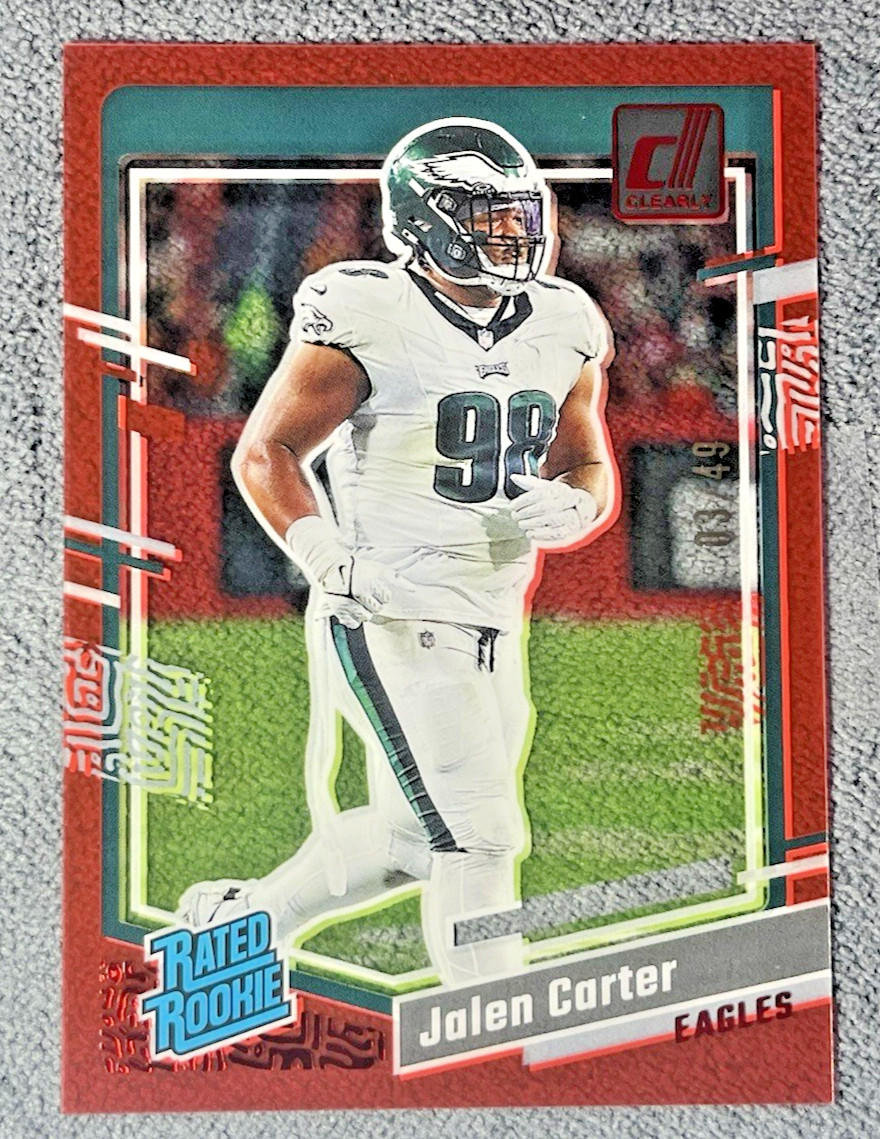 2023 Panini Clearly Donruss - Rated Rookie Jalen Carter #64 Red /49 (RC)