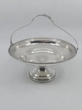 Vintage Mueck-Carey Sterling Silver Footed Candy Dish Compote Basket Handle 6.5"