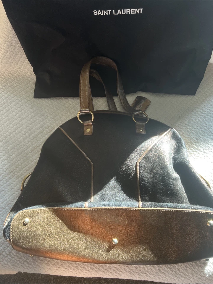 YSL Pony Hair Metallic Muse Bag - Image 3 of 4