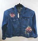 NWT Womens Embroidered Denim Jacket Size 3X Floral Boho Western Cottagecore