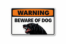 Beware of Dog Warning Sticker 4x6 - Safety Caution Decal Notice Vinyl Out/Indoor