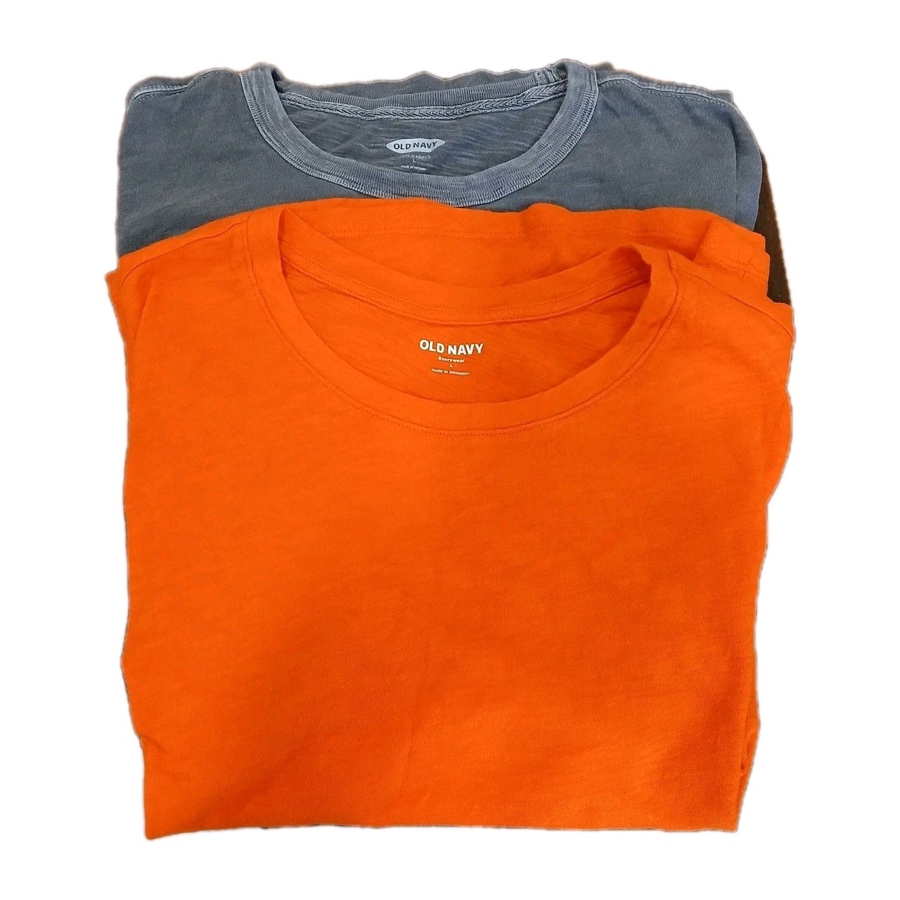 Lot of 2  Gray, Orange TShirt Tops  Both Size Large Old Navy Softwashed Everyday