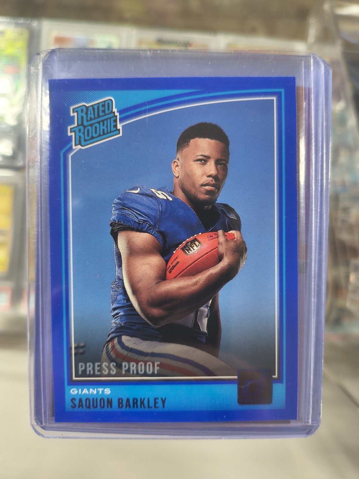 2018 Panini Donruss - Rated Rookie Saquon Barkley #306 Press Proof Blue (RC)