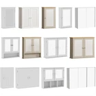 Bathroom Cabinet Wall Cupboard Mounted Storage White Grey Furniture Mirrored