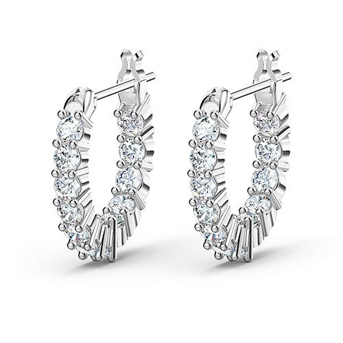 Swarovski Donna Grigio Orecchini Vittore Con Pietra Bianca - Immagine 3