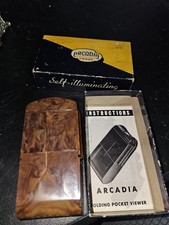 1940  s Vintage Arcadia Commander Pocket Viewer Self-Illuminating W/Box-Bakelite