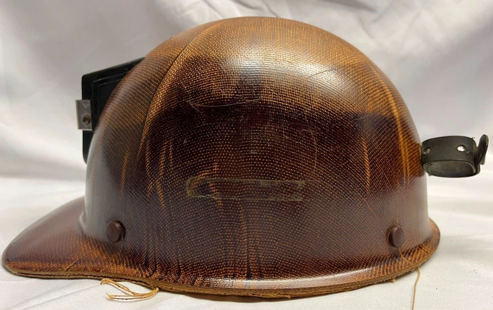 Винтажная шляпа шахтеров Skullgaurd MSA с держателем лампы! ОТЛИЧНОЕ СОСТОЯНИЕ ТОВАРА! - Изображение 4 из 4