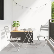 Set bistrot 3 pcs Acciaio di Mobili Esterno Pranzo per Giardino Patio vidaXL