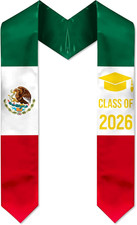 Flag Graduation Sash, Premium Graduation Stole for International Mexican