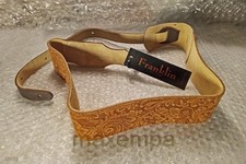 Franklin 2.5" Suede Guitar Strap Chocolate Honey Brown Embossed FSSE-CA-AM 