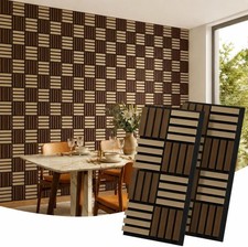 8 Pack Wood Acoustic Wall Panels, Modern 3D Fluted Design Decorative Slat Wall