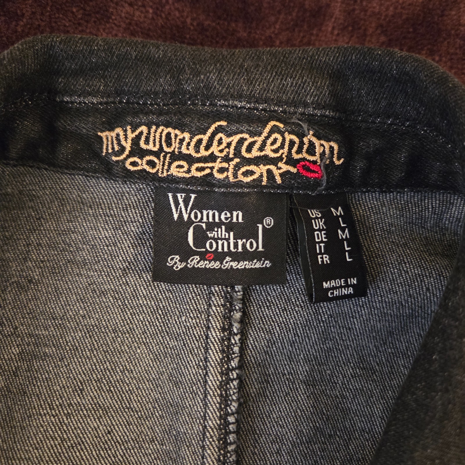 Women With Control Basic Jacket M Black Denim Col… - image 18